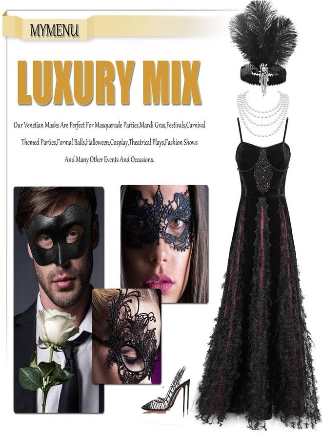MYMENU Masquerade Masks for Women Couple Men Venetian Mask Halloween Carnival Mask for Party Prom Costume - Image 5